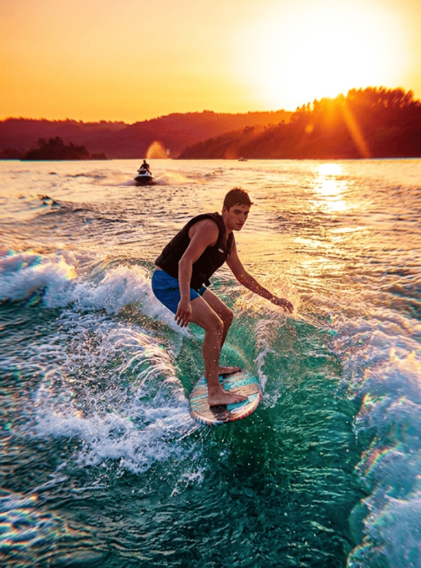 Wakesurfing near Tomar